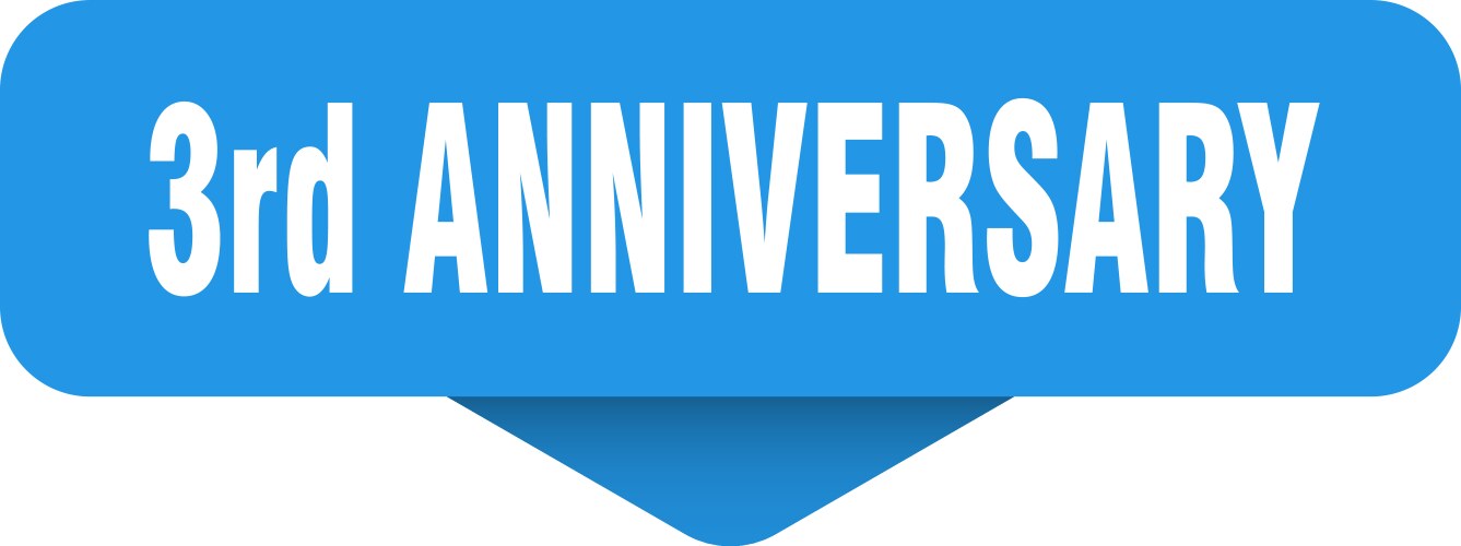 3rd anniversary sticker sign Royalty Free Vector Image