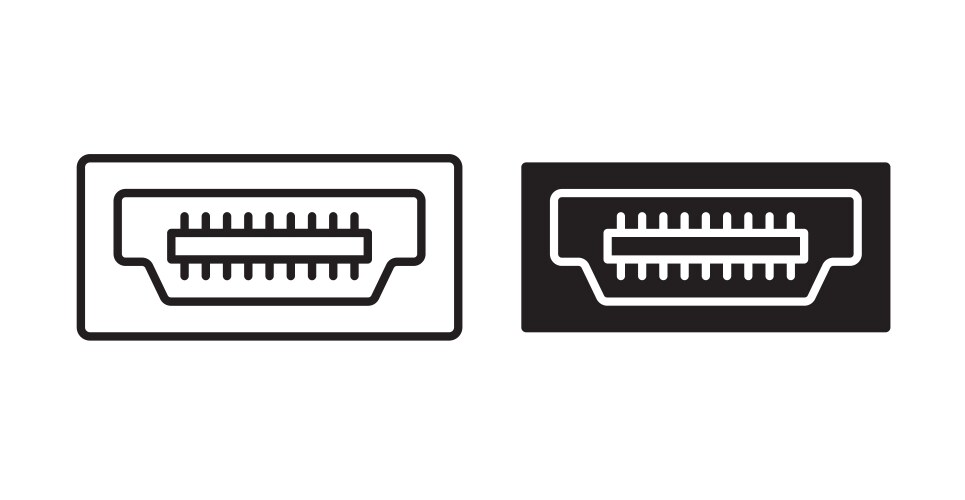 HDMI Icon Set - Line Style – Royalty-Free Vector | VectorStock