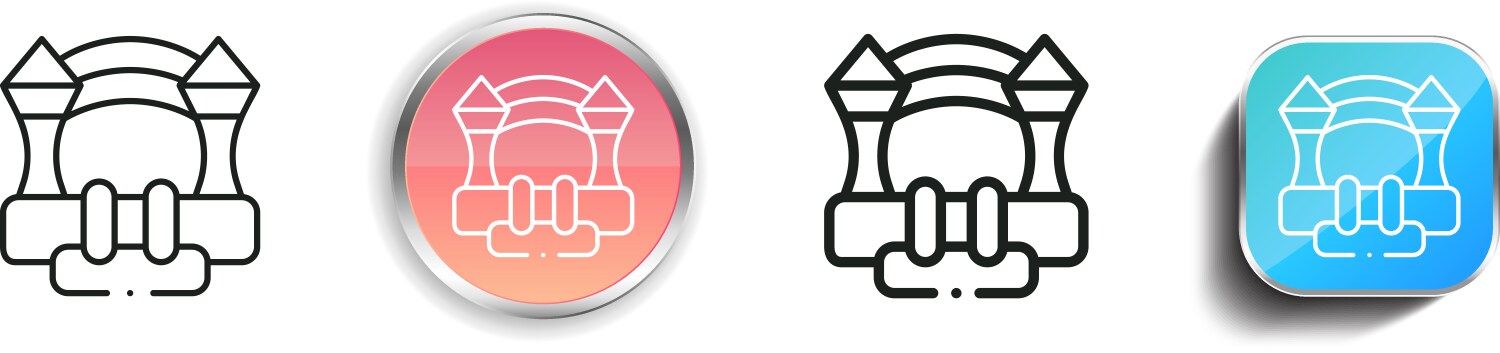 Bouncy castle icon thin linear regular and button vektorbild