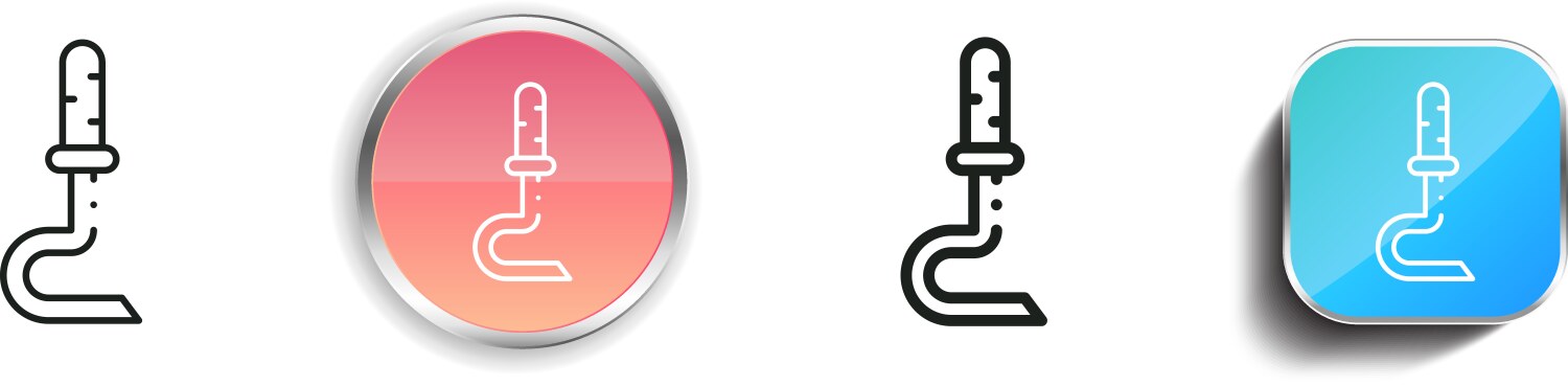Crowbar icon thin linear regular and button style vector image