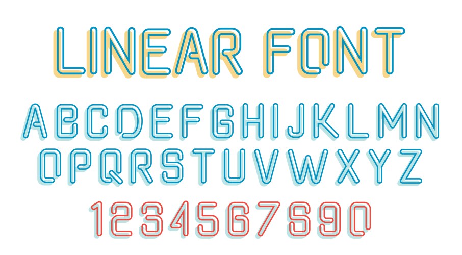 Linear font Royalty Free Vector Image - VectorStock