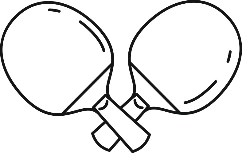 Crossed ping pong paddle icon outline style vector image