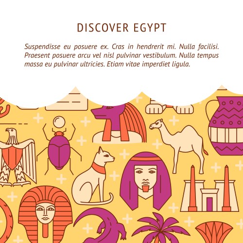 Egypt Concept Background - Line Art Vector Image