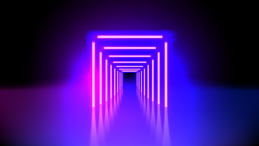 Neon Glowing Lines Abstract Background vector image