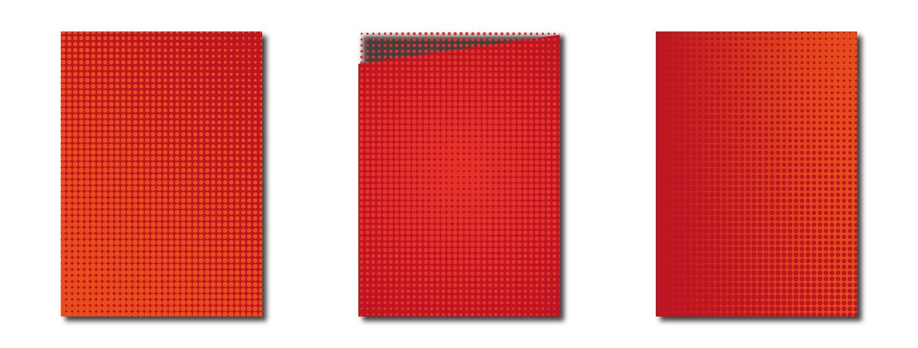 Set of red halftone background patterns with dots vector image