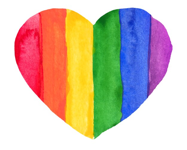 Watercolor hand painted colorful rainbow set Vector Image