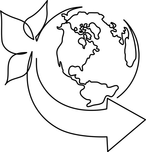 World environment day logo with earth leaves vector image