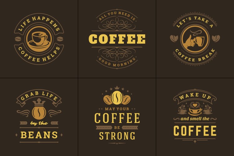 coffee quotes vintage typographic style vector image