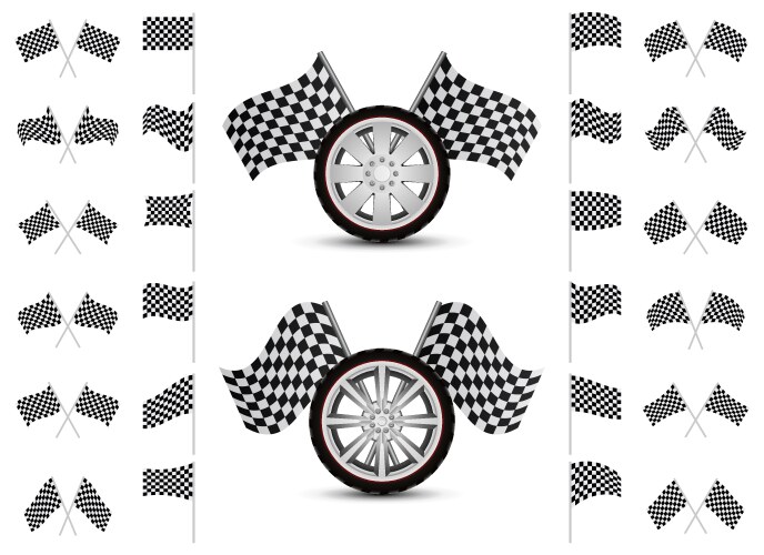 Racing flag realistic background design Royalty Free Vector