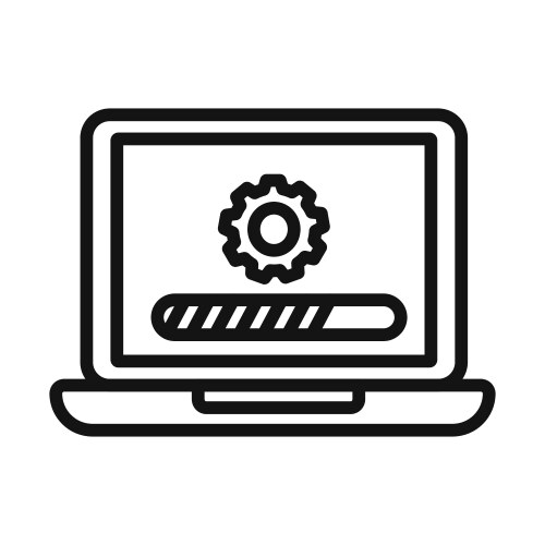 Loading process update icon mark in filled style vector image
