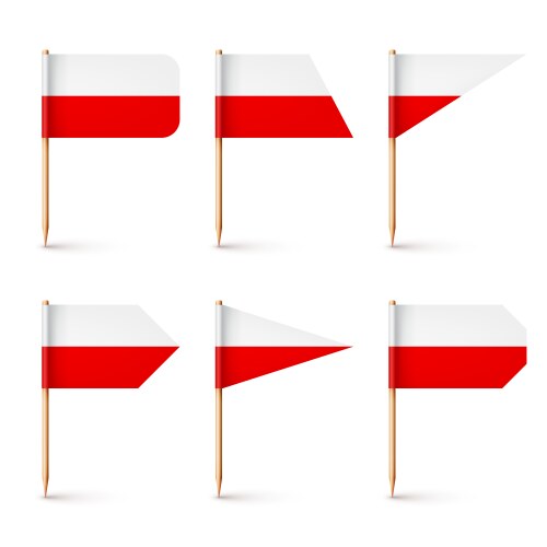 Polish toothpick flags souvenir from poland vector image