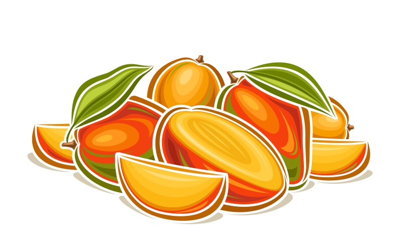Mango still life Royalty Free Vector Image - VectorStock
