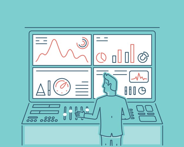 Web Analytics & Data Visualization vector image