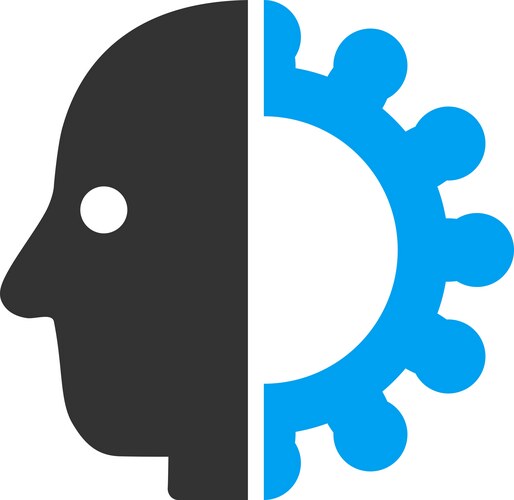 Cyborg head flat icon – Royalty-Free Vector | VectorStock