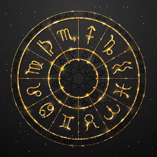 Zodiac Wheel - Astrology & Magic Vector Image