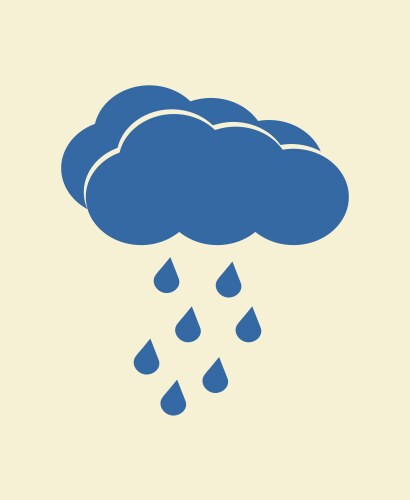 Cloud with rain drops icon cartoon style Vector Image