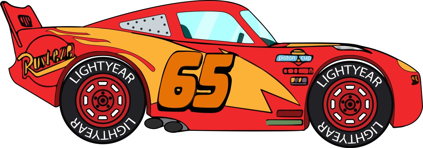 Red Mcqueen Race Car – Royalty-Free Vector | VectorStock