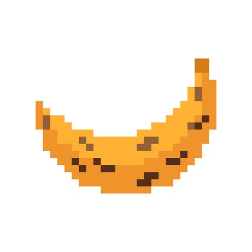 Rotten banana pixel art spoiled fruit 8bit yellow Vector Image