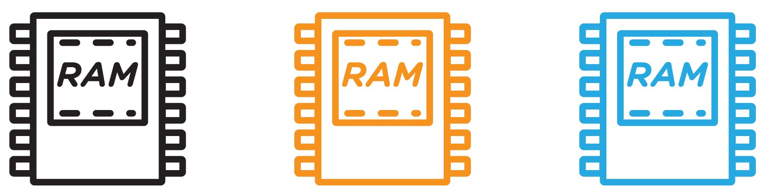 Memory ram logo set collection for web app ui vector image
