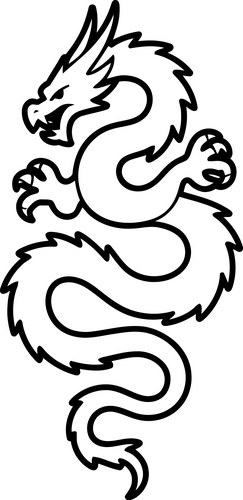 Serpentine Dragon Artwork Vector Image