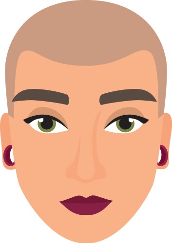 woman head with bald hairstyle vector image