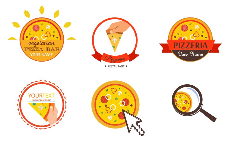 pizzeria restaurant shop design element vector image