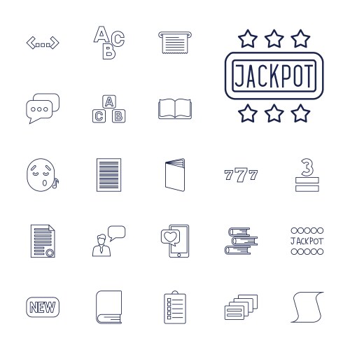 22 text icons vector image