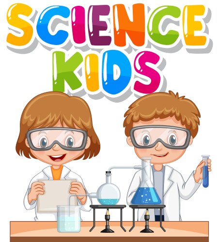 font design for word science kids with children vector image