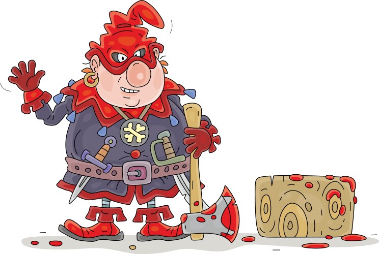 Angry executioner and an execution block vektorbild