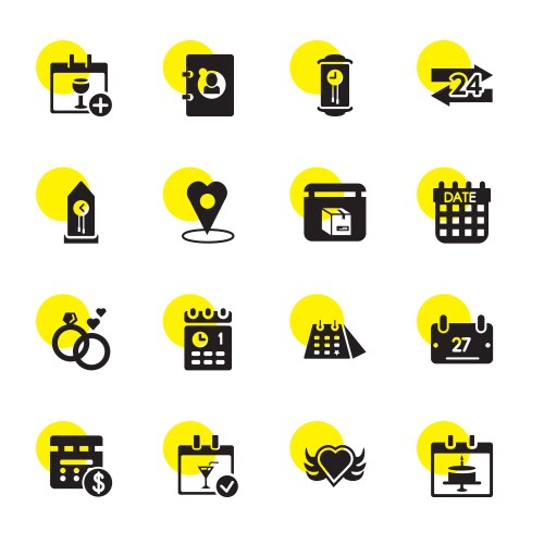 Date icons vector image