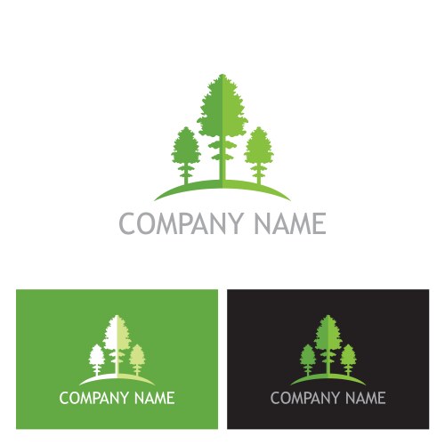 Tree house green negative space logo Royalty Free Vector