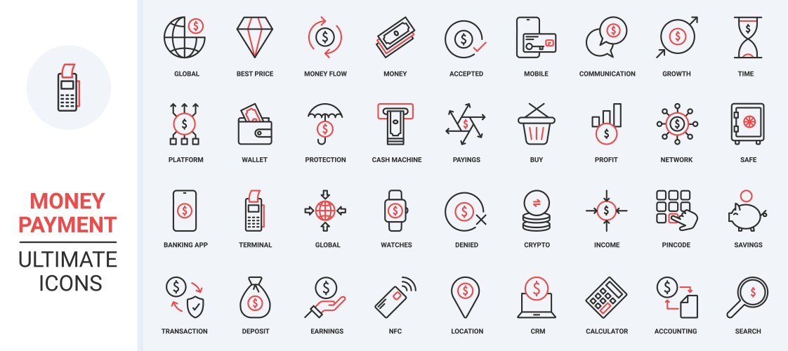 Money Payment & Financial Savings vector image