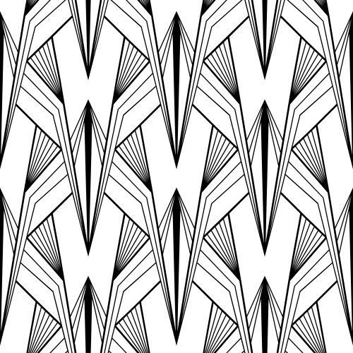 Art deco wallpaper black and white seamless Vector Image