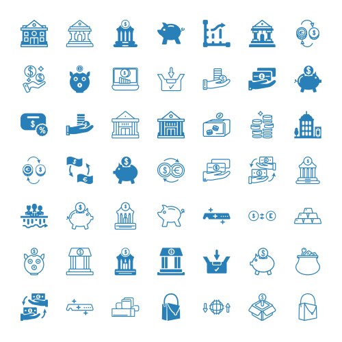 Savings icons vector image