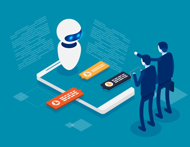Artificial intelligence assistant composition Vector Image