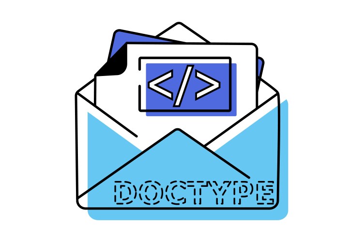 Scalable line icon showing coding email mail vector image