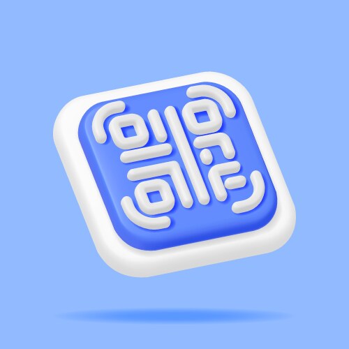 3d qr code icon isolated Royalty Free Vector Image