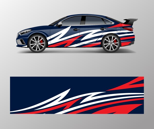 Racing Car Wrap - Speed & Stripes Vector Image