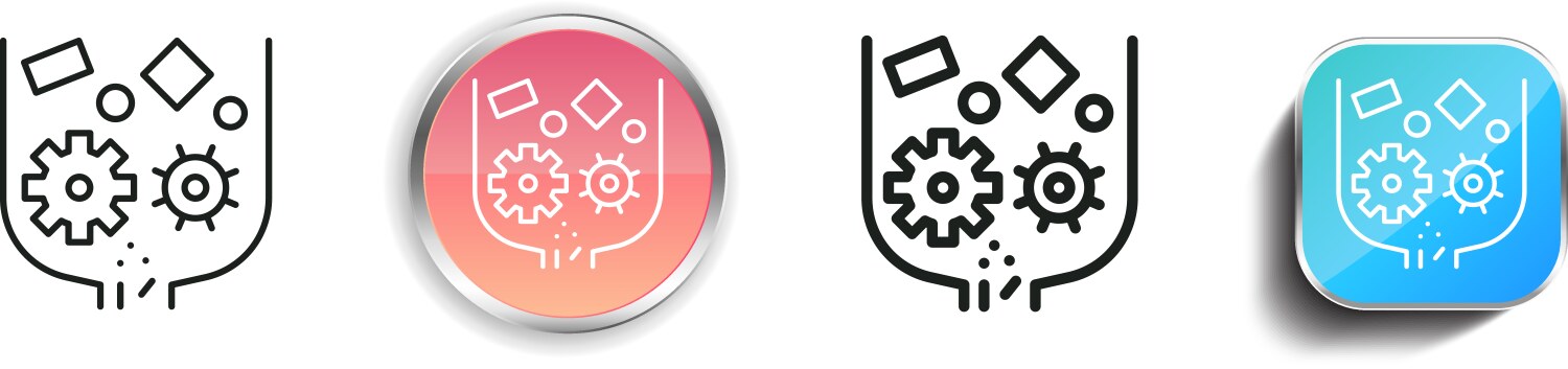Crusher icon thin linear regular and button style vector image