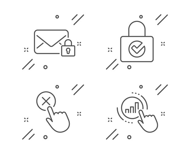 Password encryption reject click and secure mail Vector Image