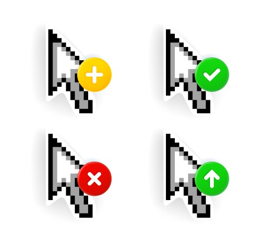 computer cursor arrow icons set with different vector