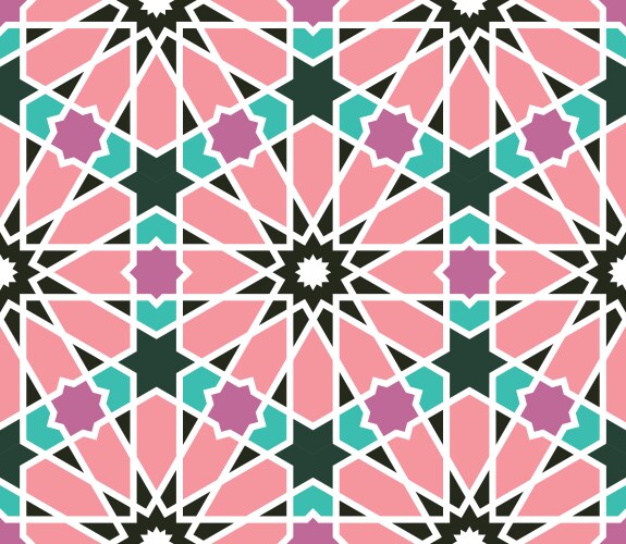 Moroccan islamic style geometric tile pattern vector image