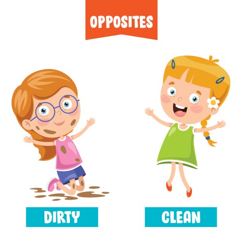Dirty and Clean Concepts Vector Image