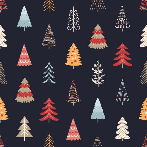Festive Christmas Tree Pattern vector image