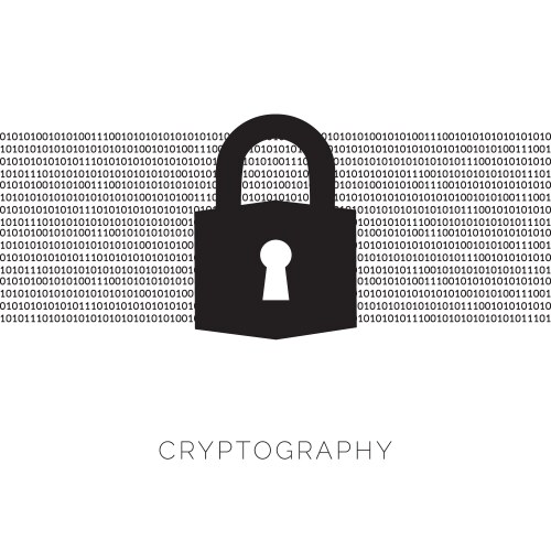 Digital Security Lock with Binary Code vector image