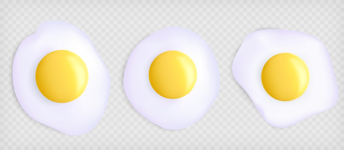 Raw hard boiled fried chicken eggs Royalty Free Vector Image