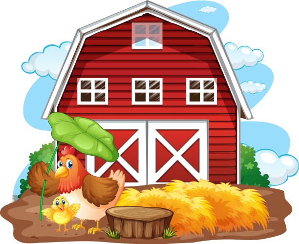 Border template with animals in the farm Vector Image
