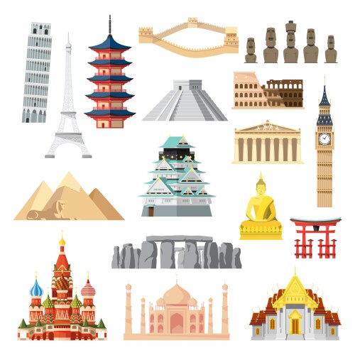 Collection set of london landmarks Royalty Free Vector Image