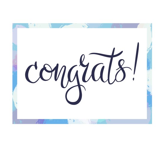 Congratulations Hand Lettered Script – Royalty-Free Vector | VectorStock