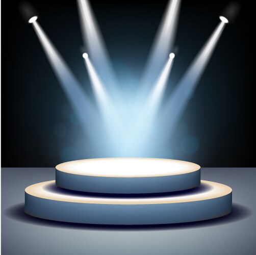 Spotlight shining on empty stage Royalty Free Vector Image
